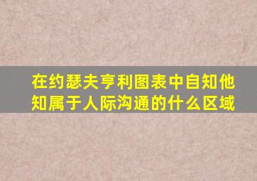 在约瑟夫亨利图表中自知他知属于人际沟通的什么区域
