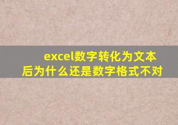 excel数字转化为文本后为什么还是数字格式不对