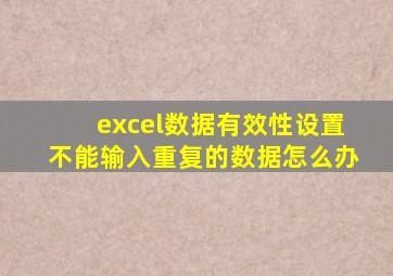 excel数据有效性设置不能输入重复的数据怎么办