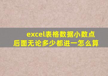 excel表格数据小数点后面无论多少都进一怎么算