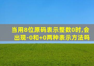 当用8位原码表示整数0时,会出现-0和+0两种表示方法吗