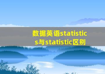 数据英语statistics与statistic区别