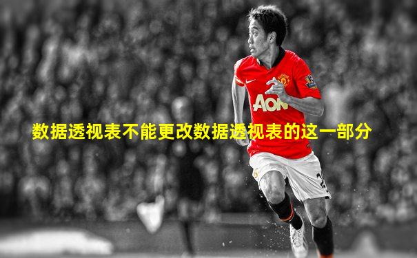 数据透视表不能更改数据透视表的这一部分