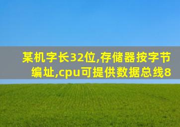 某机字长32位,存储器按字节编址,cpu可提供数据总线8
