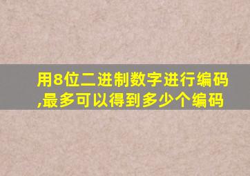 用8位二进制数字进行编码,最多可以得到多少个编码