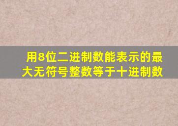 用8位二进制数能表示的最大无符号整数等于十进制数