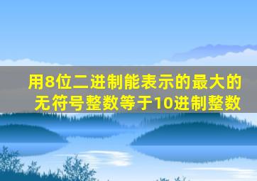 用8位二进制能表示的最大的无符号整数等于10进制整数