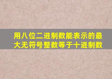 用八位二进制数能表示的最大无符号整数等于十进制数