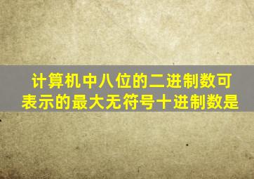 计算机中八位的二进制数可表示的最大无符号十进制数是