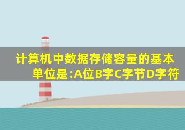 计算机中数据存储容量的基本单位是:A位B字C字节D字符