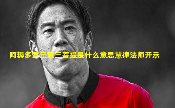 阿耨多罗三藐三菩提是什么意思慧律法师开示